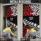 Honour The Treaty New Zealand Personalised Door Cover Toitu Te Tiriti Half Fern Haka Dance - Aussie Hoodie