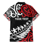 Honour The Treaty New Zealand Personalised Family Matching Mermaid Dress and Hawaiian Shirt Toitu Te Tiriti Half Fern with Haka dance