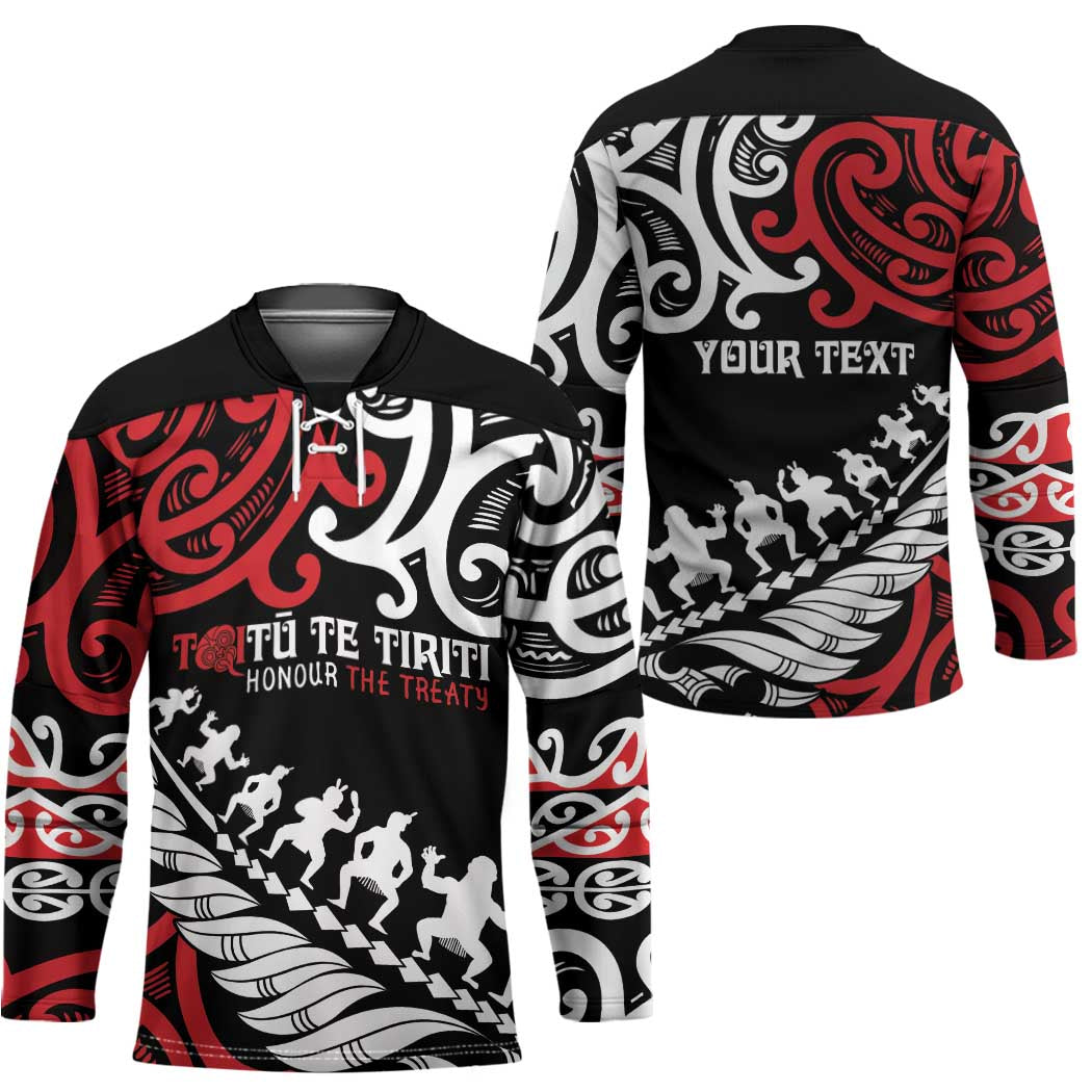 Honour The Treaty New Zealand Personalised Hockey Jersey Toitu Te Tiriti Half Fern Haka Dance - Aussie Hoodie