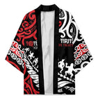 Honour The Treaty New Zealand Personalised Kimono Toitu Te Tiriti Half Fern Haka Dance - Aussie Hoodie