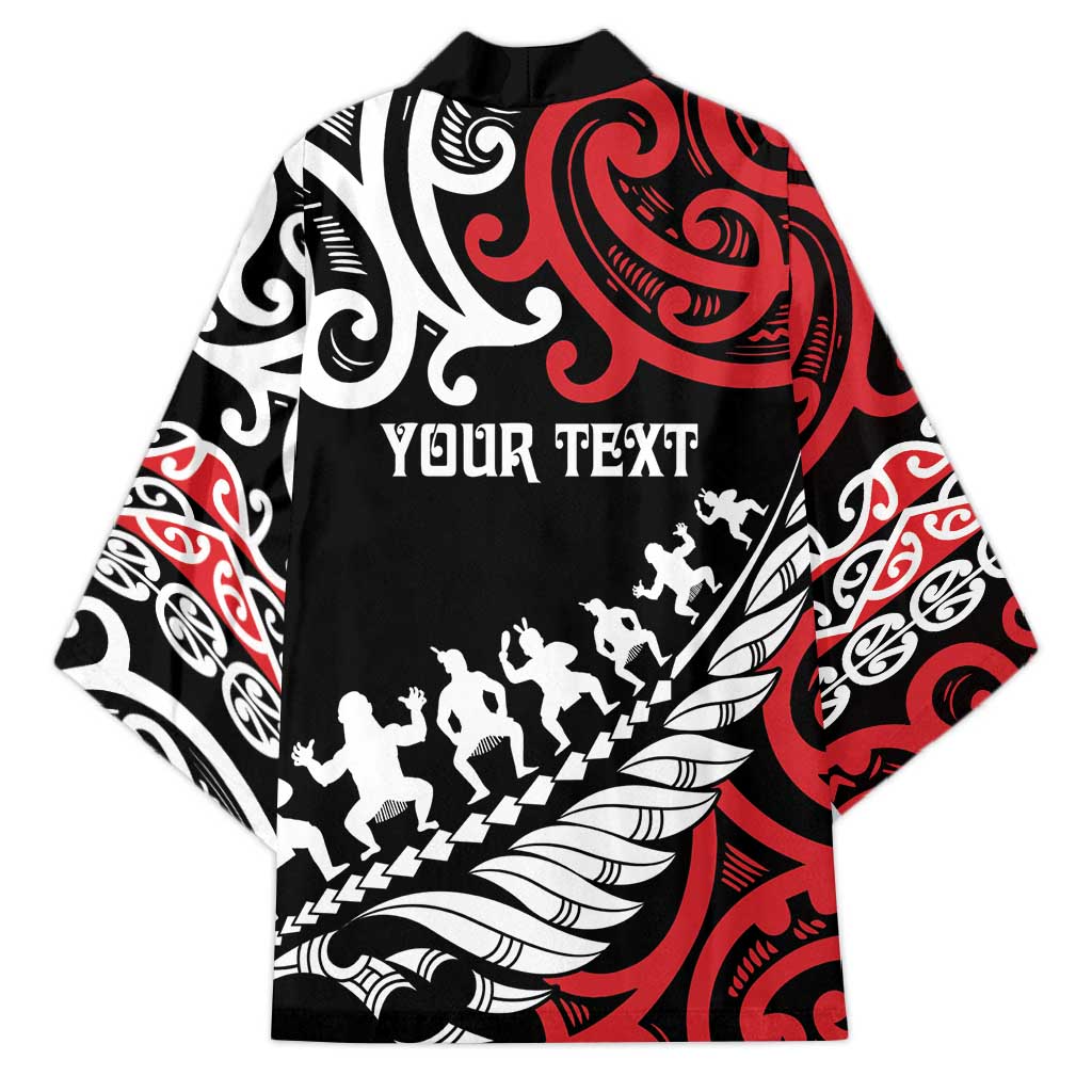 Honour The Treaty New Zealand Personalised Kimono Toitu Te Tiriti Half Fern Haka Dance - Aussie Hoodie