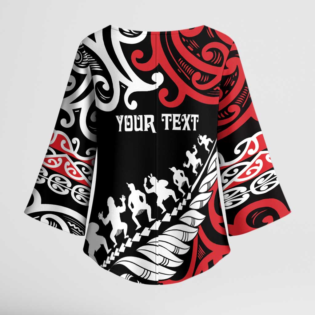 Honour The Treaty New Zealand Personalised Kimono Sleeve Blouse Toitu Te Tiriti Half Fern Haka Dance - Aussie Hoodie