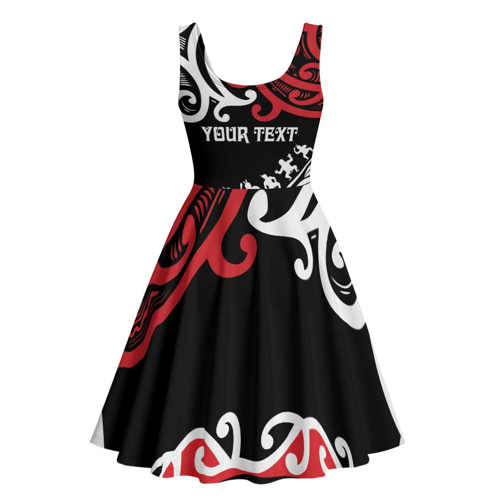 Honour The Treaty New Zealand Personalised Midi Dress Toitu Te Tiriti Half Fern Haka Dance - Aussie Hoodie