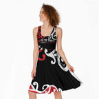 Honour The Treaty New Zealand Personalised Midi Dress Toitu Te Tiriti Half Fern Haka Dance - Aussie Hoodie