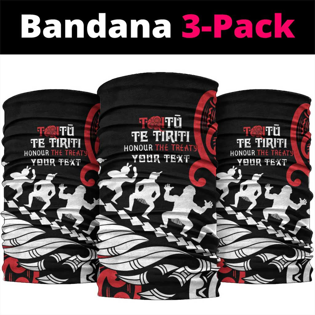 Honour The Treaty New Zealand Personalised Neck Gaiter Toitu Te Tiriti Half Fern Haka Dance LT9