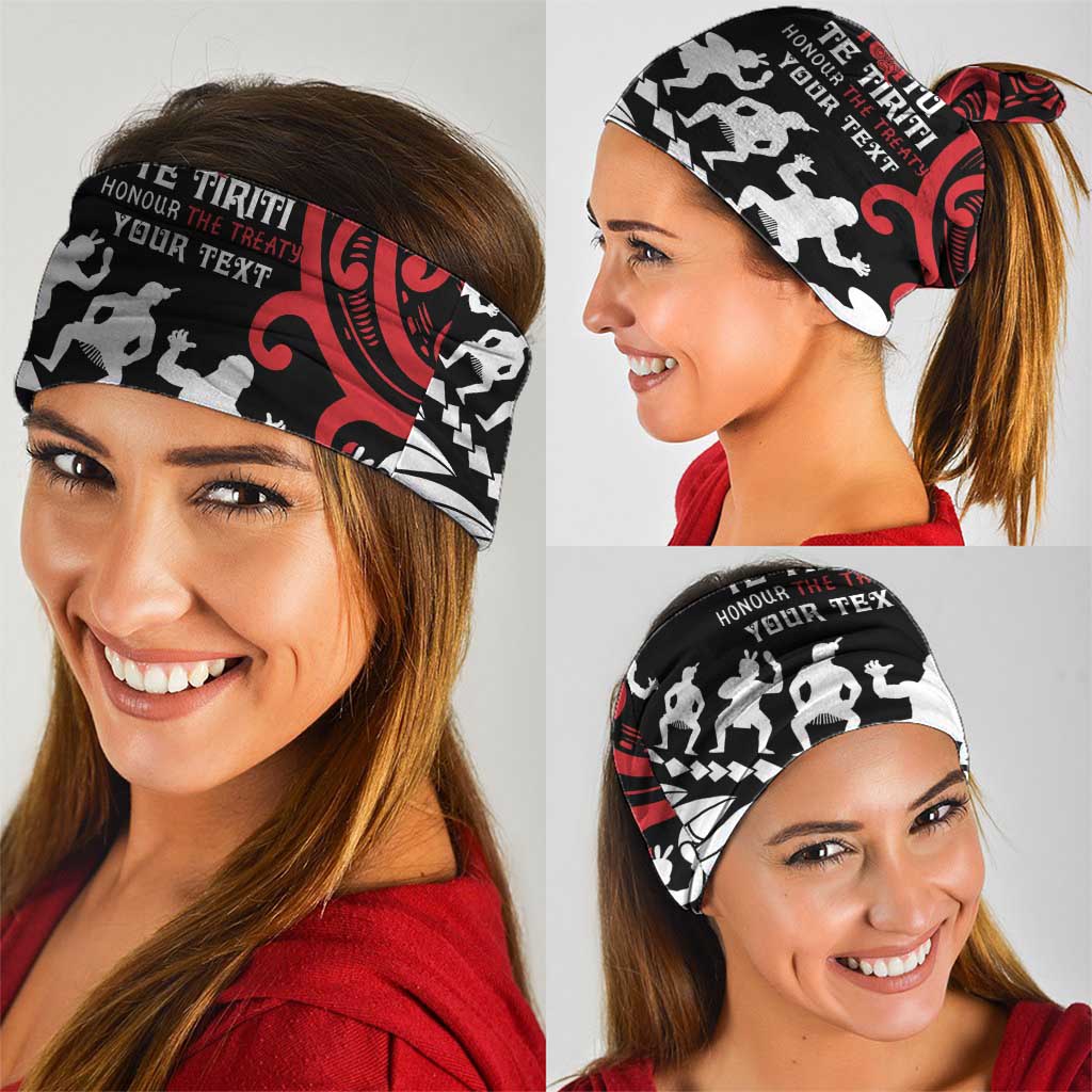 Honour The Treaty New Zealand Personalised Neck Gaiter Toitu Te Tiriti Half Fern Haka Dance LT9