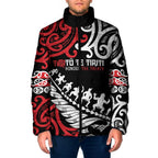 Honour The Treaty New Zealand Personalised Padded Jacket Toitu Te Tiriti Half Fern Haka Dance - Aussie Hoodie