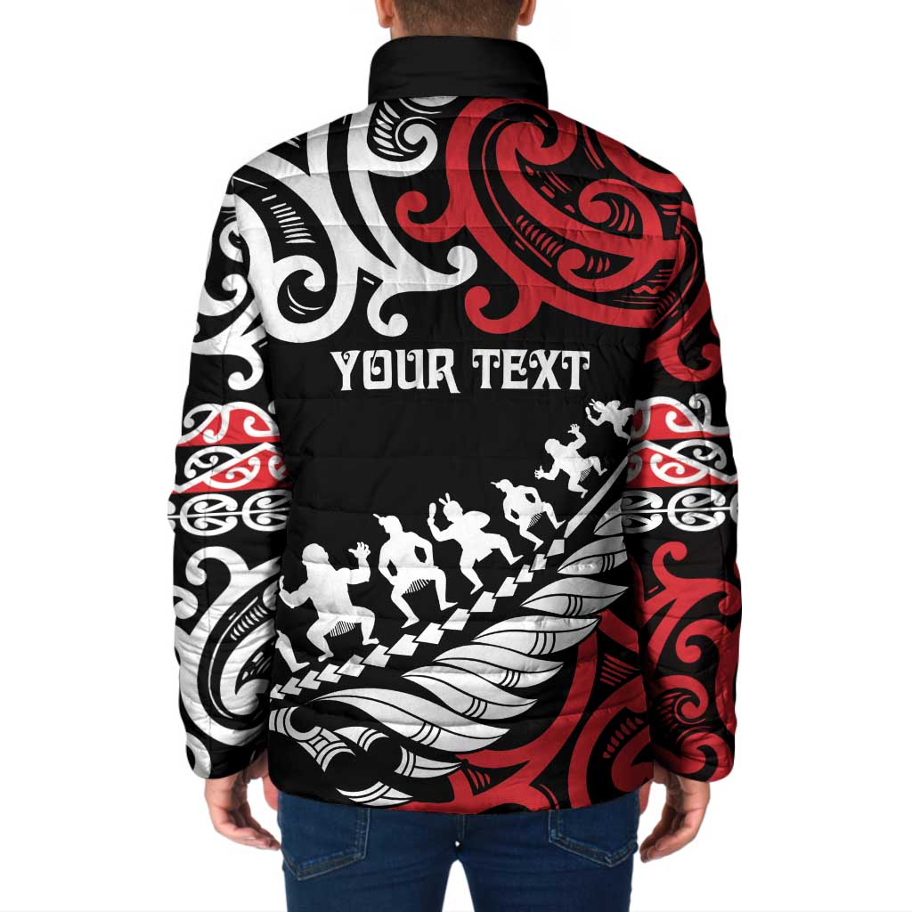 Honour The Treaty New Zealand Personalised Padded Jacket Toitu Te Tiriti Half Fern Haka Dance - Aussie Hoodie