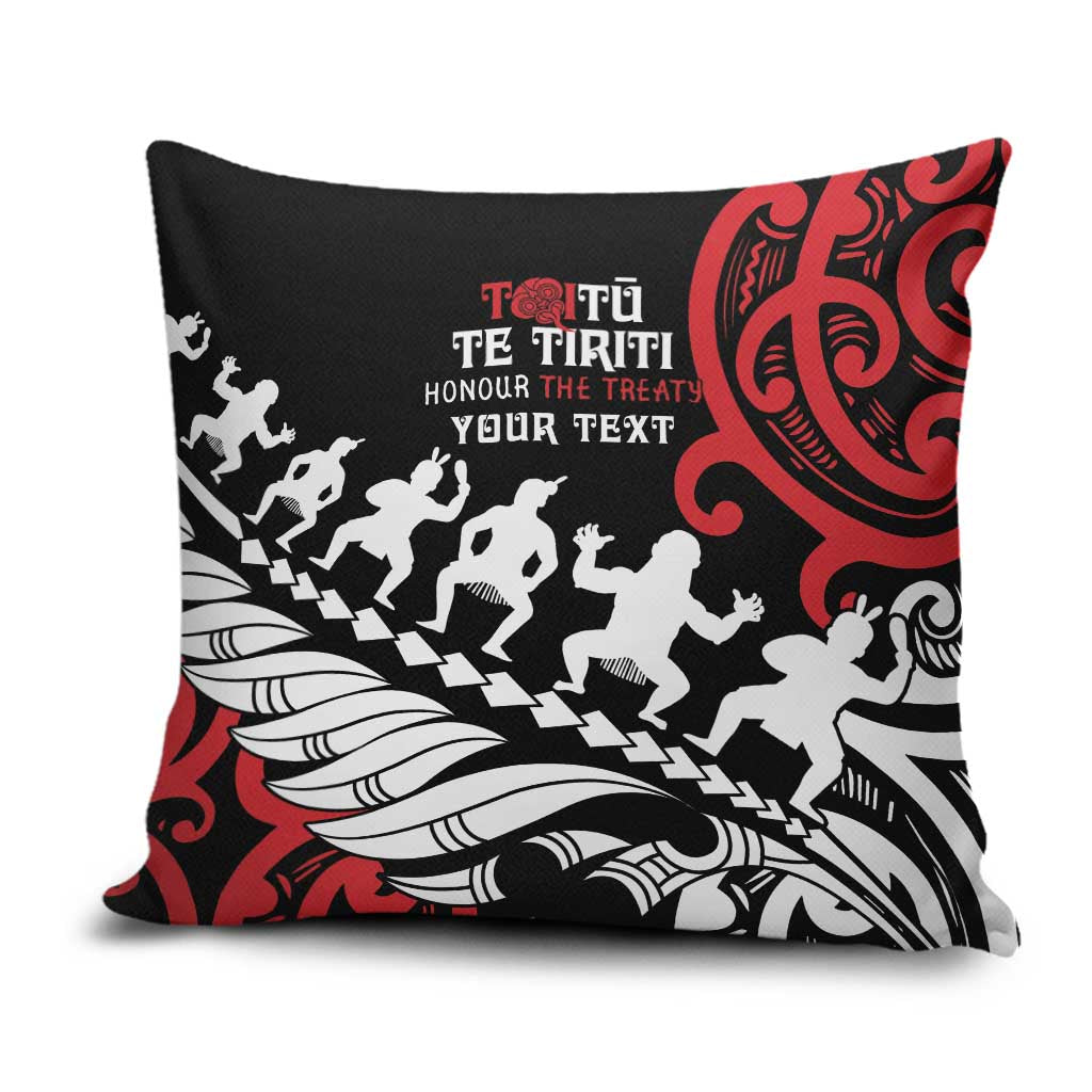Honour The Treaty New Zealand Personalised Pillow Cover Toitu Te Tiriti Half Fern Haka Dance - Aussie Hoodie