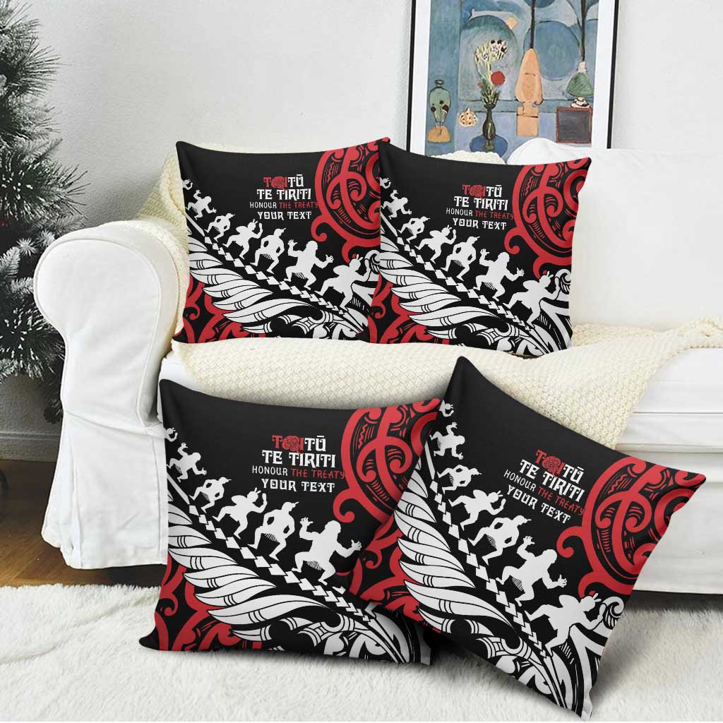 Honour The Treaty New Zealand Personalised Pillow Cover Toitu Te Tiriti Half Fern Haka Dance - Aussie Hoodie
