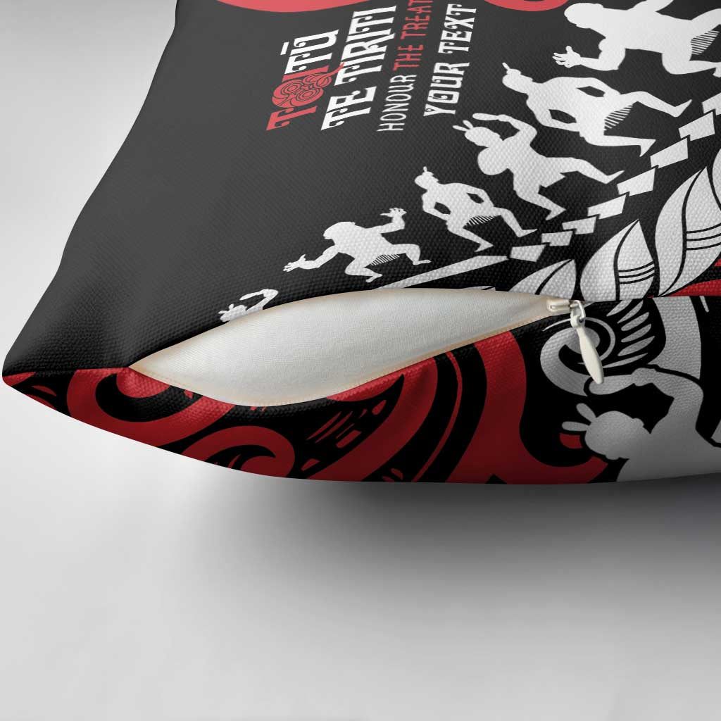 Honour The Treaty New Zealand Personalised Pillow Cover Toitu Te Tiriti Half Fern Haka Dance - Aussie Hoodie
