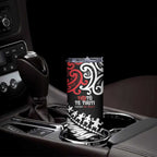 Honour The Treaty New Zealand Personalised Skinny Tumbler Toitu Te Tiriti Half Fern with Haka dance