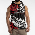 Honour The Treaty New Zealand Personalised Sleeveless Hoodie Toitu Te Tiriti Half Fern Haka Dance - Aussie Hoodie
