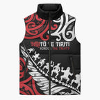 Honour The Treaty New Zealand Personalised Sleeveless Puffer Jacket Toitu Te Tiriti Half Fern Haka Dance - Aussie Hoodie