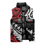 Honour The Treaty New Zealand Personalised Sleeveless Puffer Jacket Toitu Te Tiriti Half Fern Haka Dance - Aussie Hoodie