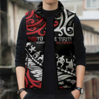 Honour The Treaty New Zealand Personalised Sleeveless Puffer Jacket Toitu Te Tiriti Half Fern Haka Dance - Aussie Hoodie