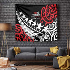 Honour The Treaty New Zealand Personalised Tapestry Toitu Te Tiriti Half Fern with Haka dance