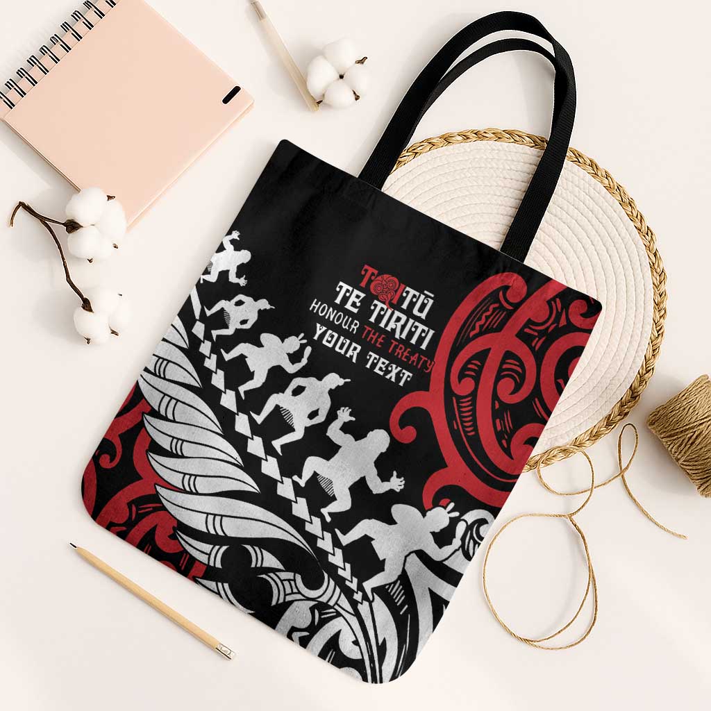 Honour The Treaty New Zealand Personalised Tote Bag Toitu Te Tiriti Half Fern Haka Dance - Aussie Hoodie