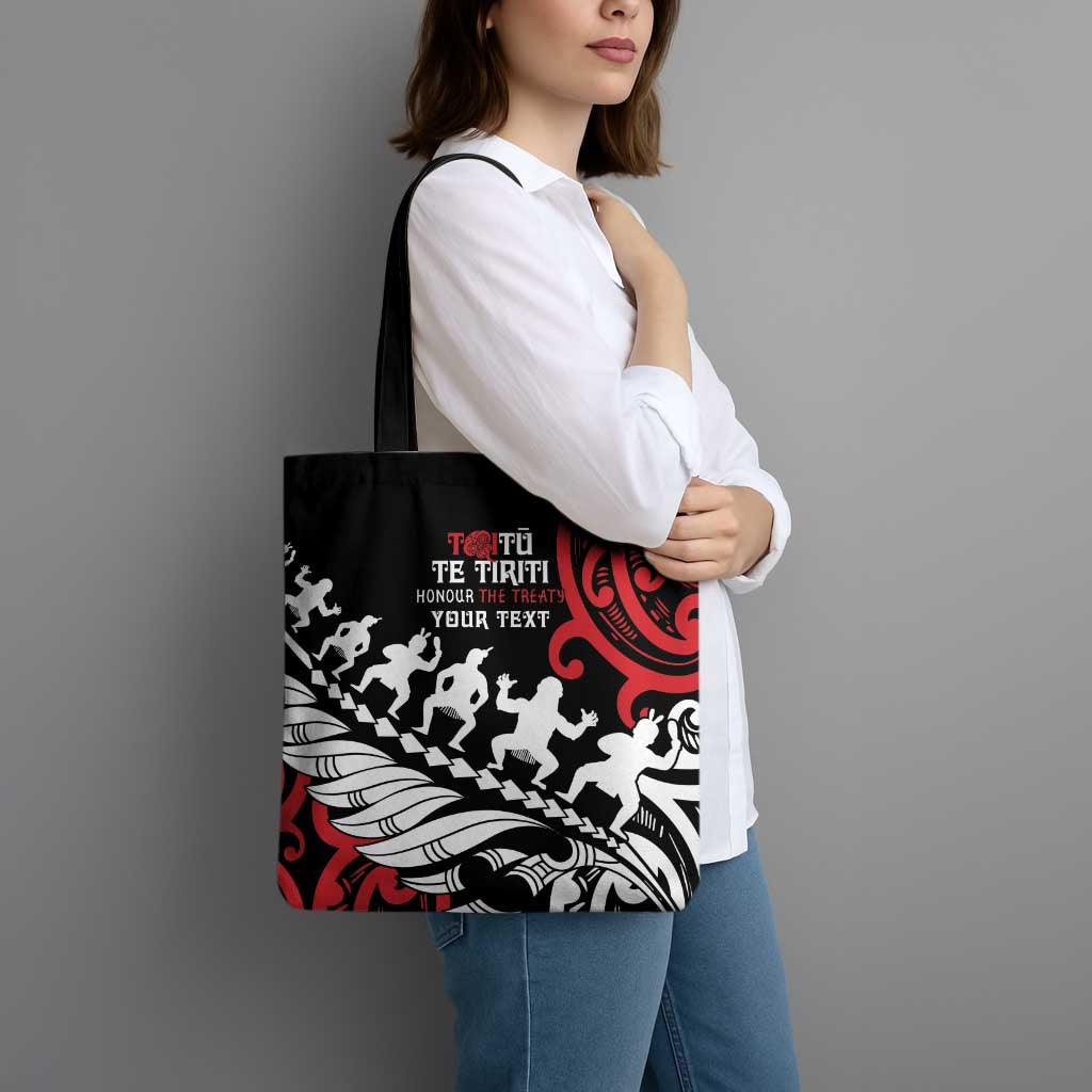 Honour The Treaty New Zealand Personalised Tote Bag Toitu Te Tiriti Half Fern Haka Dance - Aussie Hoodie