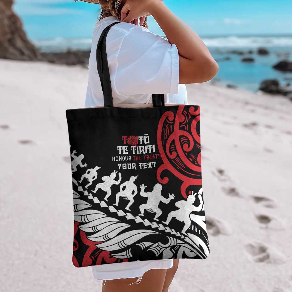 Honour The Treaty New Zealand Personalised Tote Bag Toitu Te Tiriti Half Fern Haka Dance - Aussie Hoodie