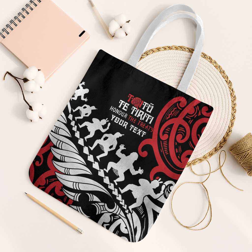 Honour The Treaty New Zealand Personalised Tote Bag Toitu Te Tiriti Half Fern Haka Dance - Aussie Hoodie