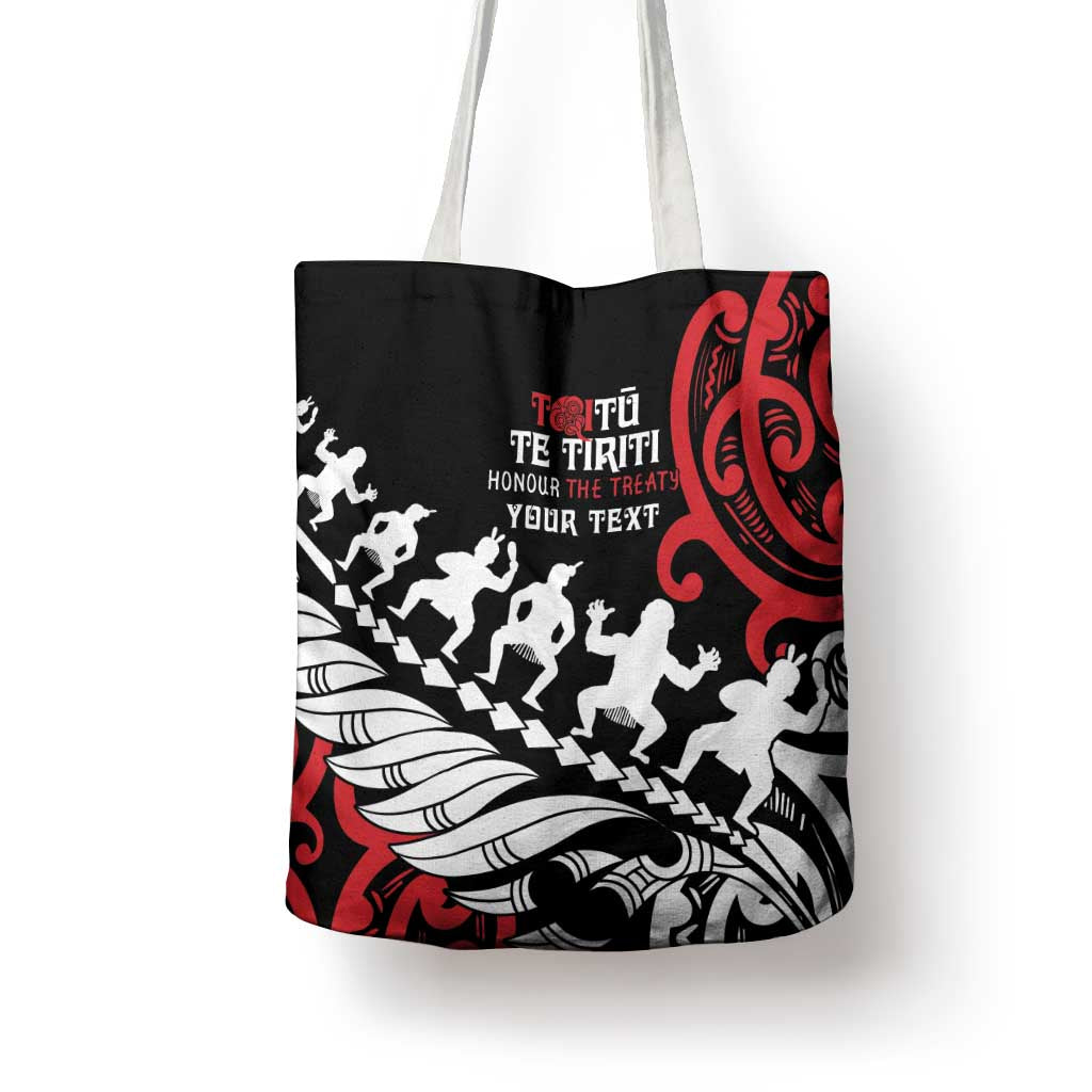 Honour The Treaty New Zealand Personalised Tote Bag Toitu Te Tiriti Half Fern Haka Dance - Aussie Hoodie
