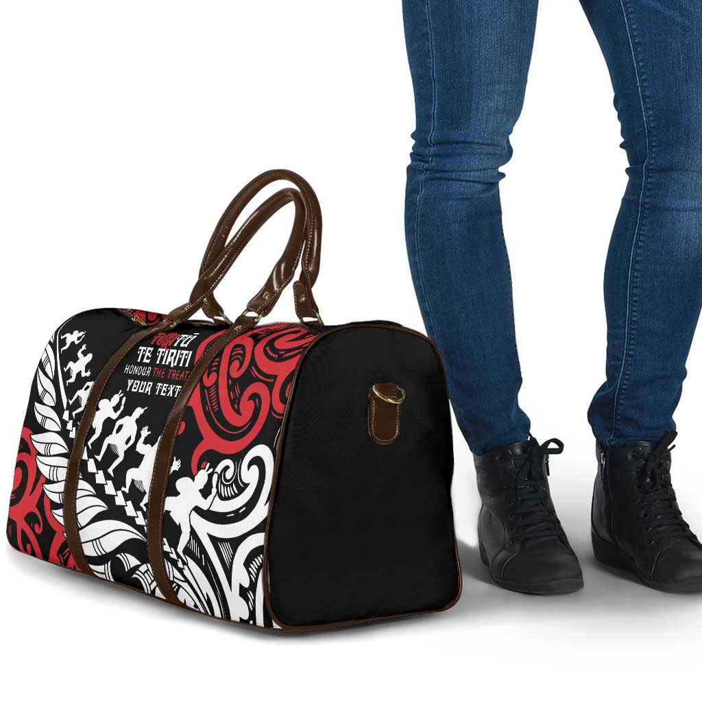 Honour The Treaty New Zealand Personalised Travel Bag Toitu Te Tiriti Half Fern Haka Dance - Aussie Hoodie
