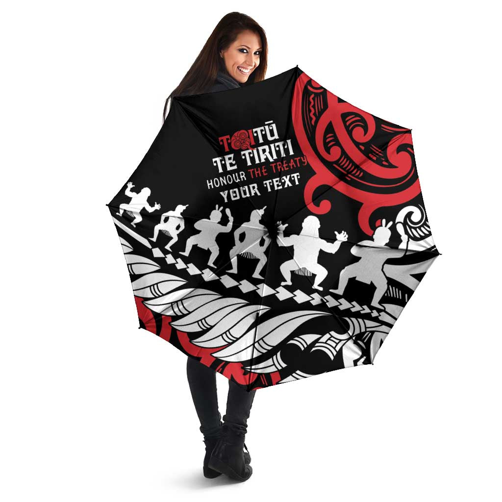 Honour The Treaty New Zealand Personalised Umbrella Toitu Te Tiriti Half Fern Haka Dance - Aussie Hoodie