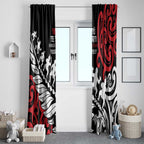 Honour The Treaty New Zealand Personalised Window Curtain Toitu Te Tiriti Half Fern with Haka dance