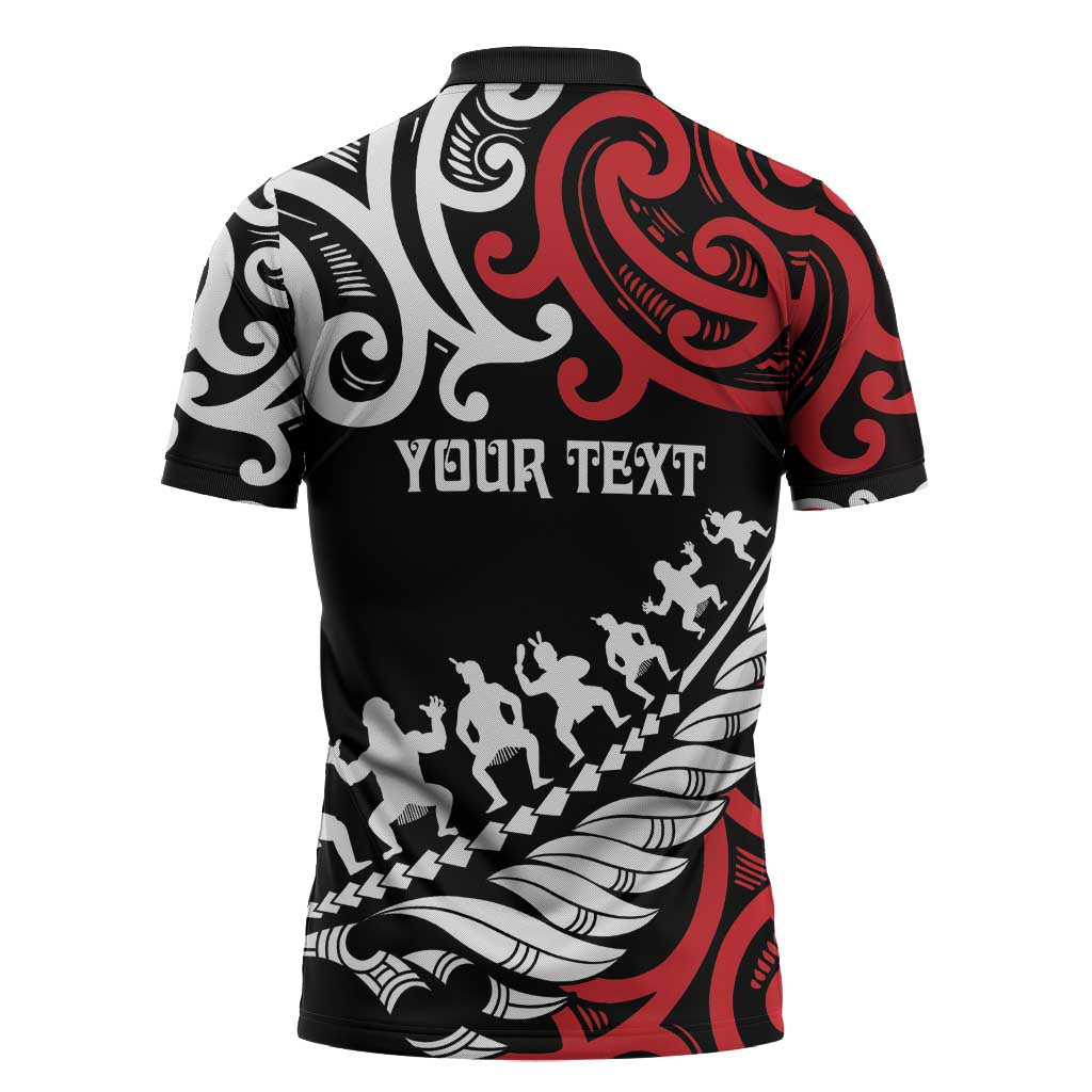 Honour The Treaty New Zealand Personalised Zipper Polo Shirt Toitu Te Tiriti Half Fern Haka Dance - Aussie Hoodie