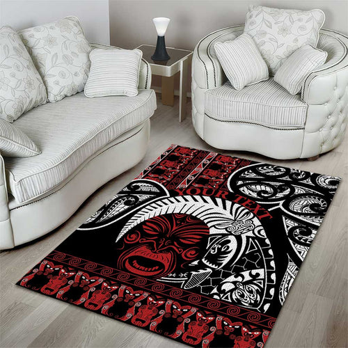 Honour The Treaty New Zealand Personalised Area Rug Toitu Te Tiriti Indigenous Maori Face