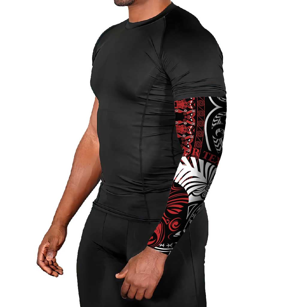Honour The Treaty New Zealand Personalised Arm Sleeves Toitu Te Tiriti Indigenous Maori Face - Aussie Hoodie