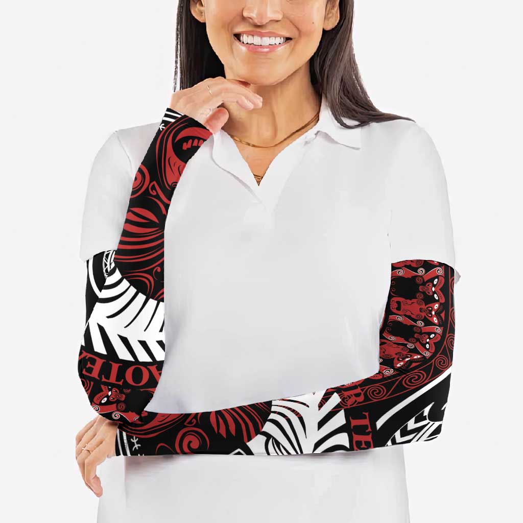 Honour The Treaty New Zealand Personalised Arm Sleeves Toitu Te Tiriti Indigenous Maori Face - Aussie Hoodie