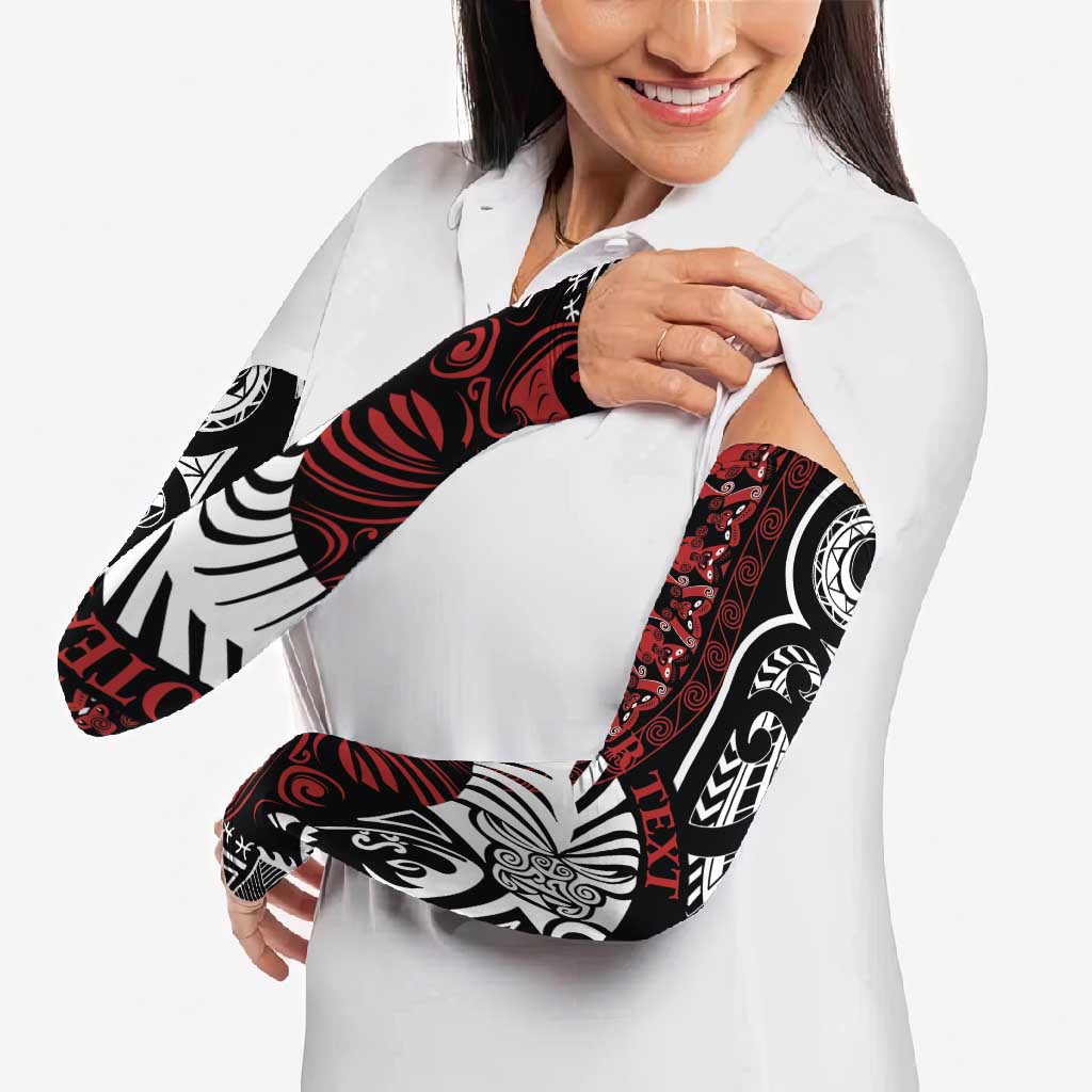 Honour The Treaty New Zealand Personalised Arm Sleeves Toitu Te Tiriti Indigenous Maori Face - Aussie Hoodie