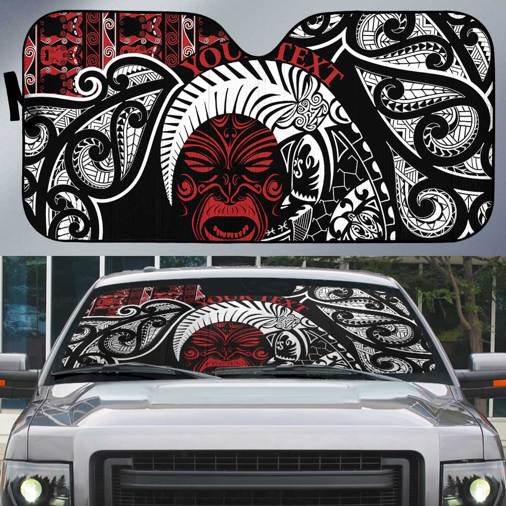 Honour The Treaty New Zealand Personalised Auto Sun Shade Toitu Te Tiriti Indigenous Maori Face - Aussie Hoodie