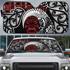 Honour The Treaty New Zealand Personalised Auto Sun Shade Toitu Te Tiriti Indigenous Maori Face - Aussie Hoodie