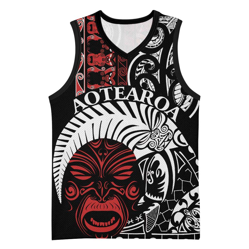Honour The Treaty New Zealand Personalised Basketball Jersey Toitu Te Tiriti Indigenous Maori Face - Aussie Hoodie