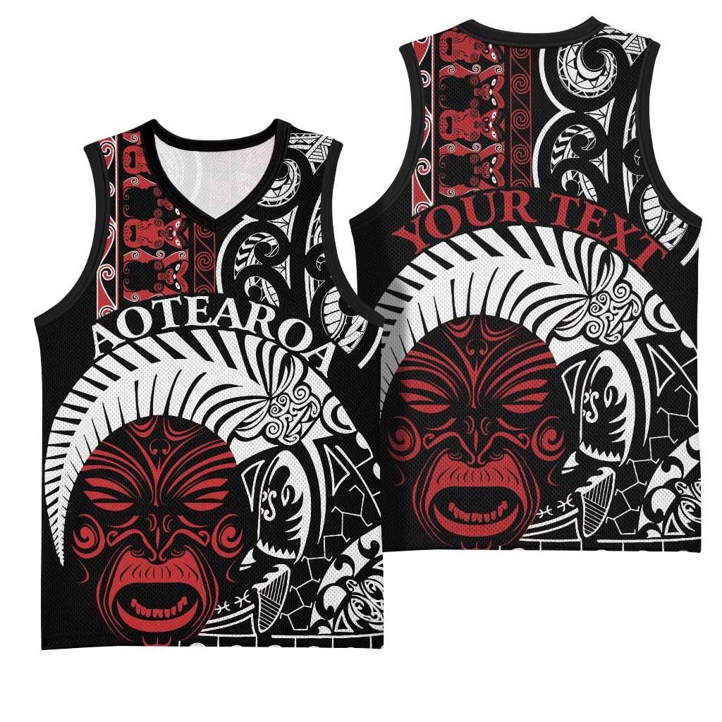 Honour The Treaty New Zealand Personalised Basketball Jersey Toitu Te Tiriti Indigenous Maori Face - Aussie Hoodie