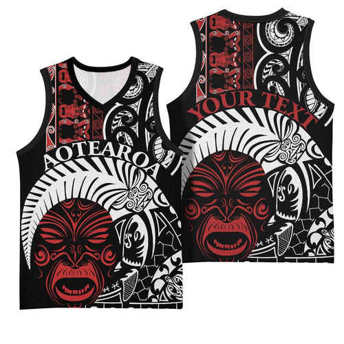Honour The Treaty New Zealand Personalised Basketball Jersey Toitu Te Tiriti Indigenous Maori Face - Aussie Hoodie