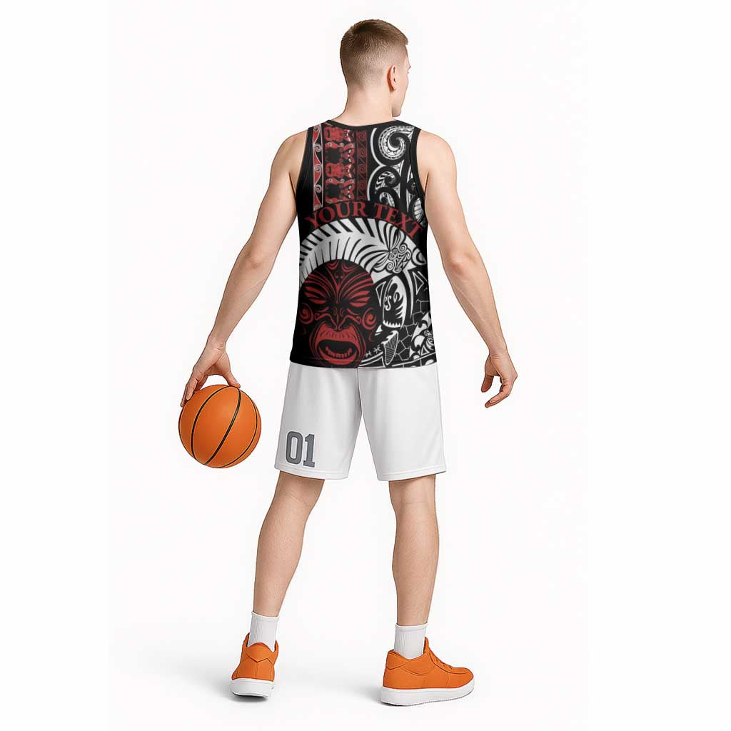 Honour The Treaty New Zealand Personalised Basketball Jersey Toitu Te Tiriti Indigenous Maori Face - Aussie Hoodie
