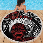 Honour The Treaty New Zealand Personalised Beach Blanket Toitu Te Tiriti Indigenous Maori Face