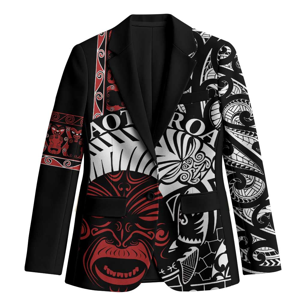 Honour The Treaty New Zealand Personalised Blazer Toitu Te Tiriti Indigenous Maori Face - Aussie Hoodie