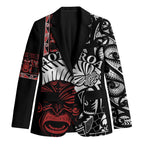 Honour The Treaty New Zealand Personalised Blazer Toitu Te Tiriti Indigenous Maori Face - Aussie Hoodie