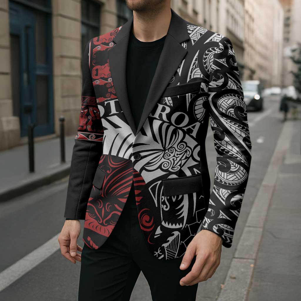 Honour The Treaty New Zealand Personalised Blazer Toitu Te Tiriti Indigenous Maori Face - Aussie Hoodie