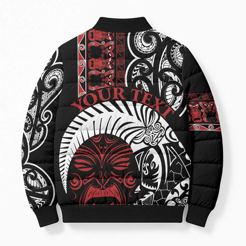 Honour The Treaty New Zealand Personalised Bomber Puffer Jacket Toitu Te Tiriti Indigenous Maori Face - Aussie Hoodie