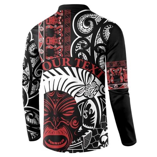 Honour The Treaty New Zealand Personalised Button Sweatshirt Toitu Te Tiriti Indigenous Maori Face