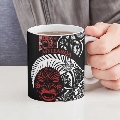 Honour The Treaty New Zealand Personalised Ceramic Mug Toitu Te Tiriti Indigenous Maori Face - Aussie Hoodie