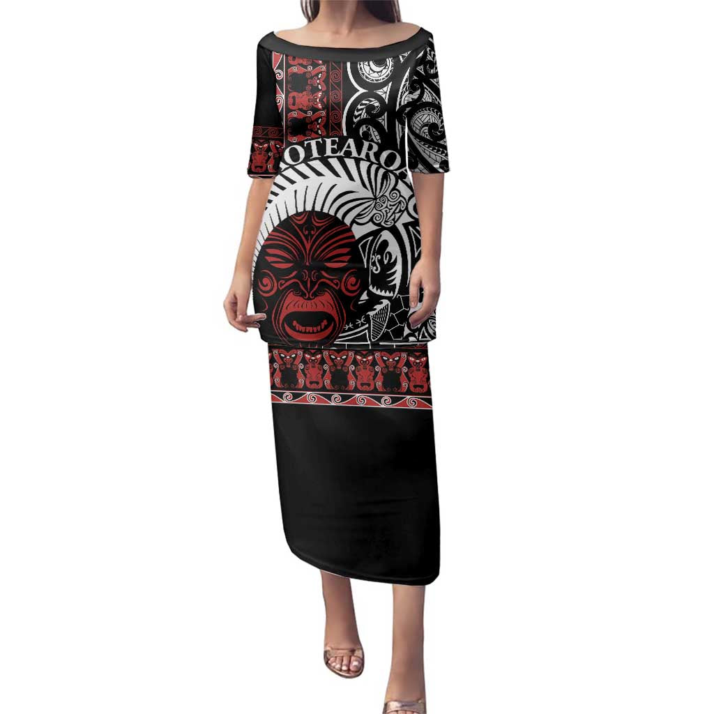Honour The Treaty New Zealand Personalised Family Matching Puletasi and Hawaiian Shirt Toitu Te Tiriti Indigenous Maori Face