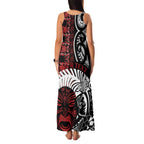 Honour The Treaty New Zealand Personalised Family Matching Tank Maxi Dress and Hawaiian Shirt Toitu Te Tiriti Indigenous Maori Face
