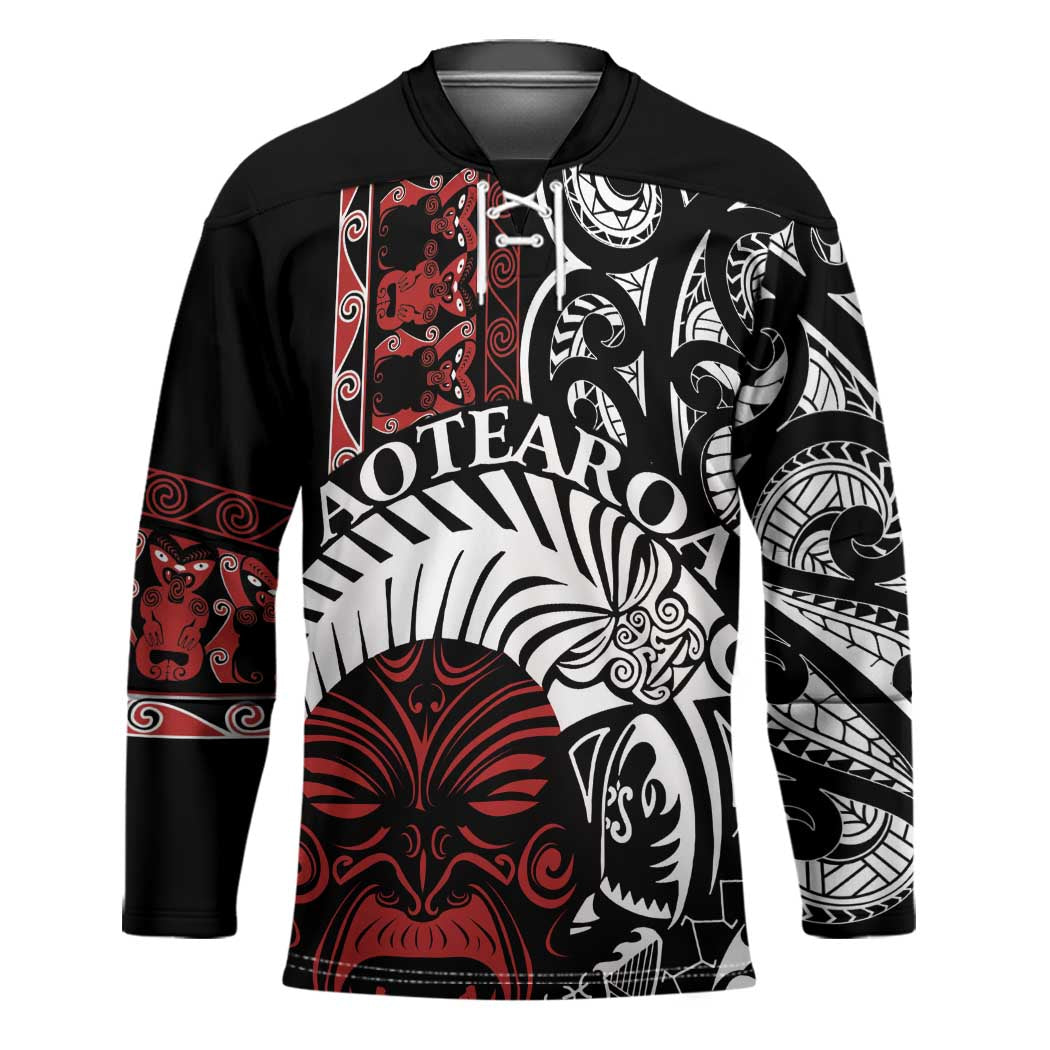 Honour The Treaty New Zealand Personalised Hockey Jersey Toitu Te Tiriti Indigenous Maori Face - Aussie Hoodie
